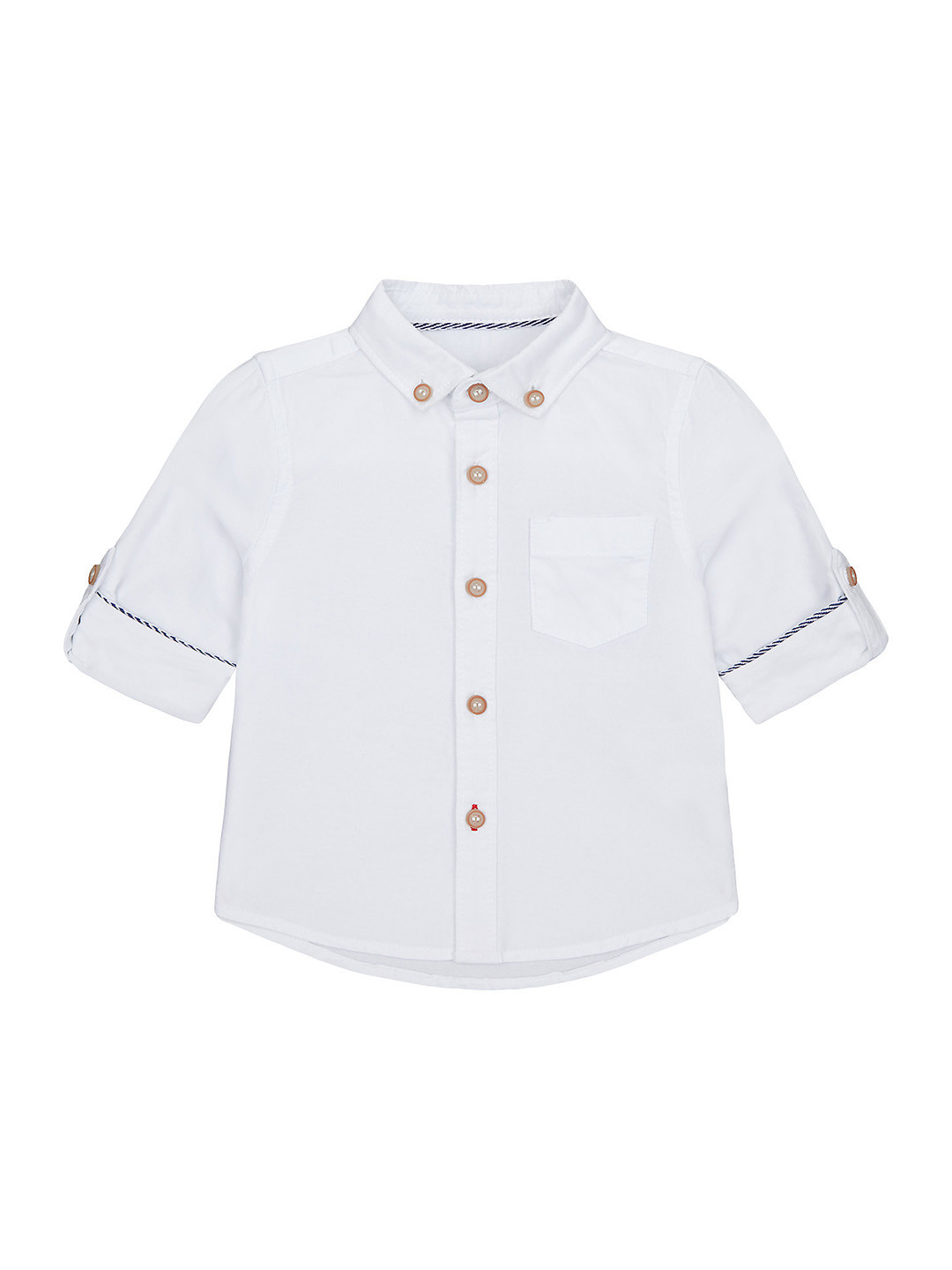 

mothercare Boys White Regular Fit Solid Pure Cotton Casual Shirt