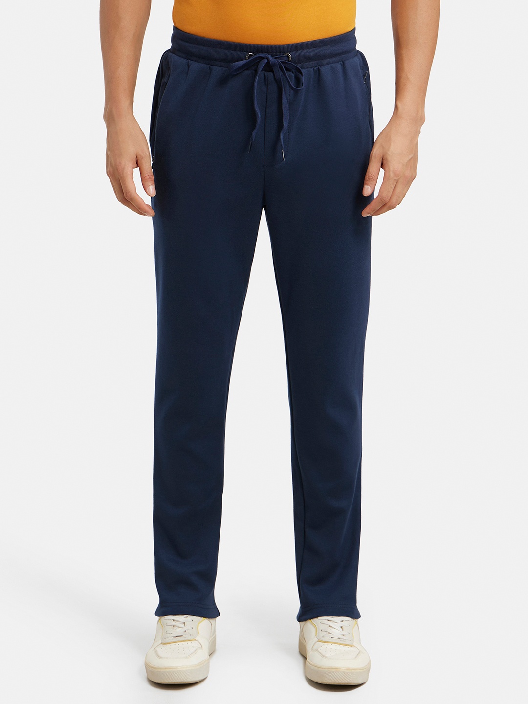 

Jockey Combed Cotton Rich Pique Slim Fit Trackpant with Side Zipper Pockets-AM44, Blue