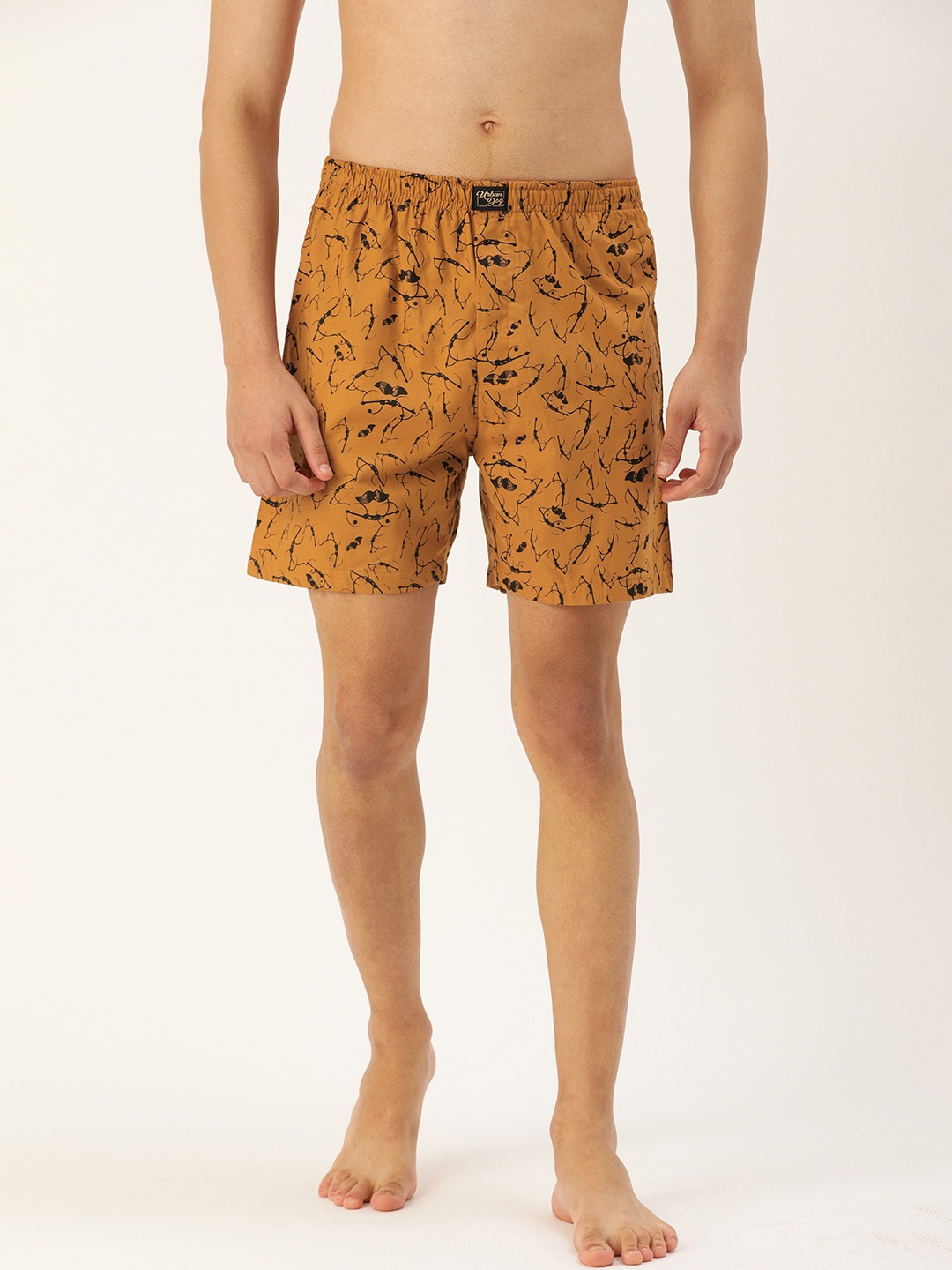 

Urban Dog Men Mustard Yellow & Black Printed Boxers UDBX1166