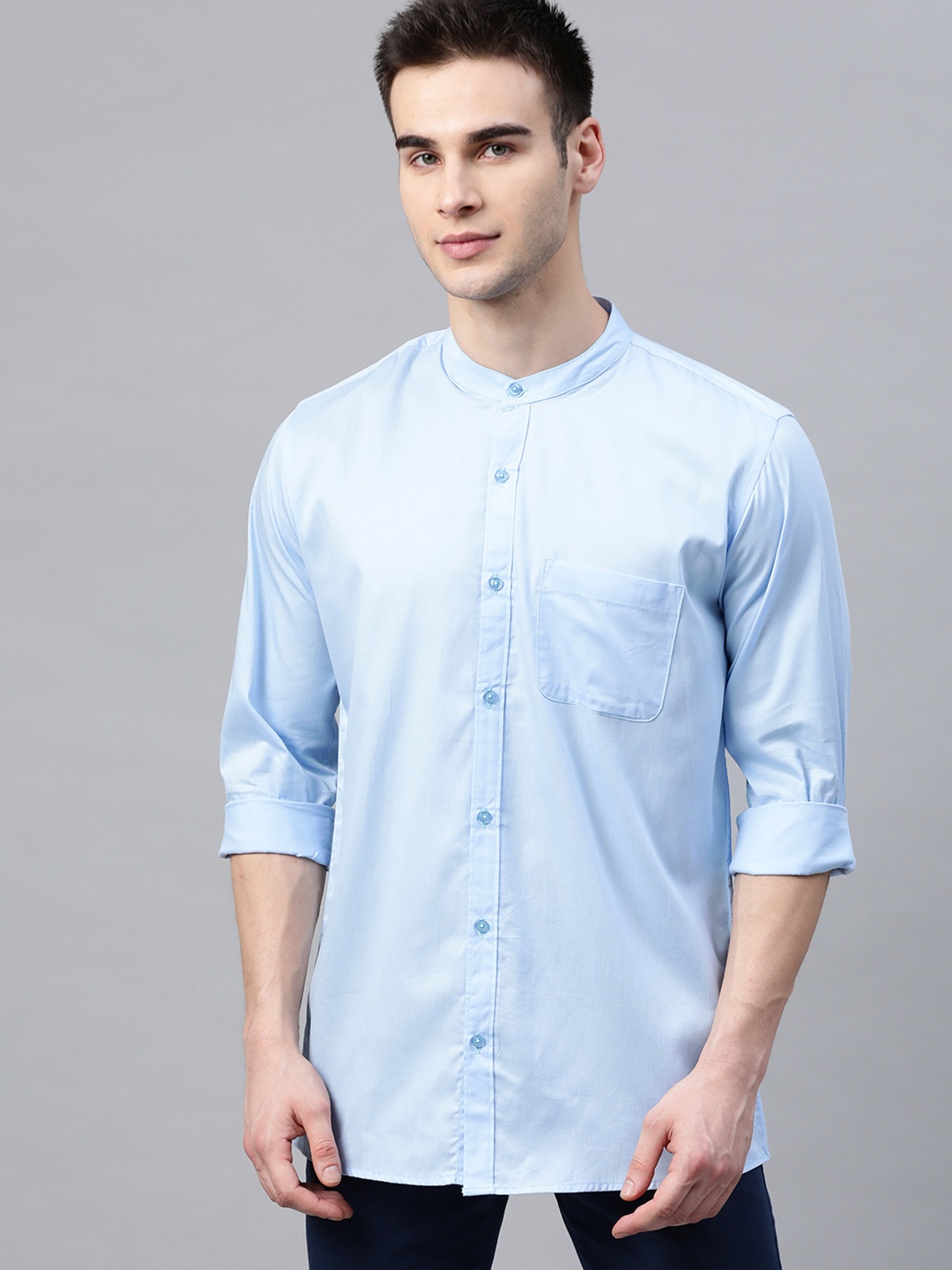 

DENNISON Men Blue Smart Slim Fit Solid Casual Shirt