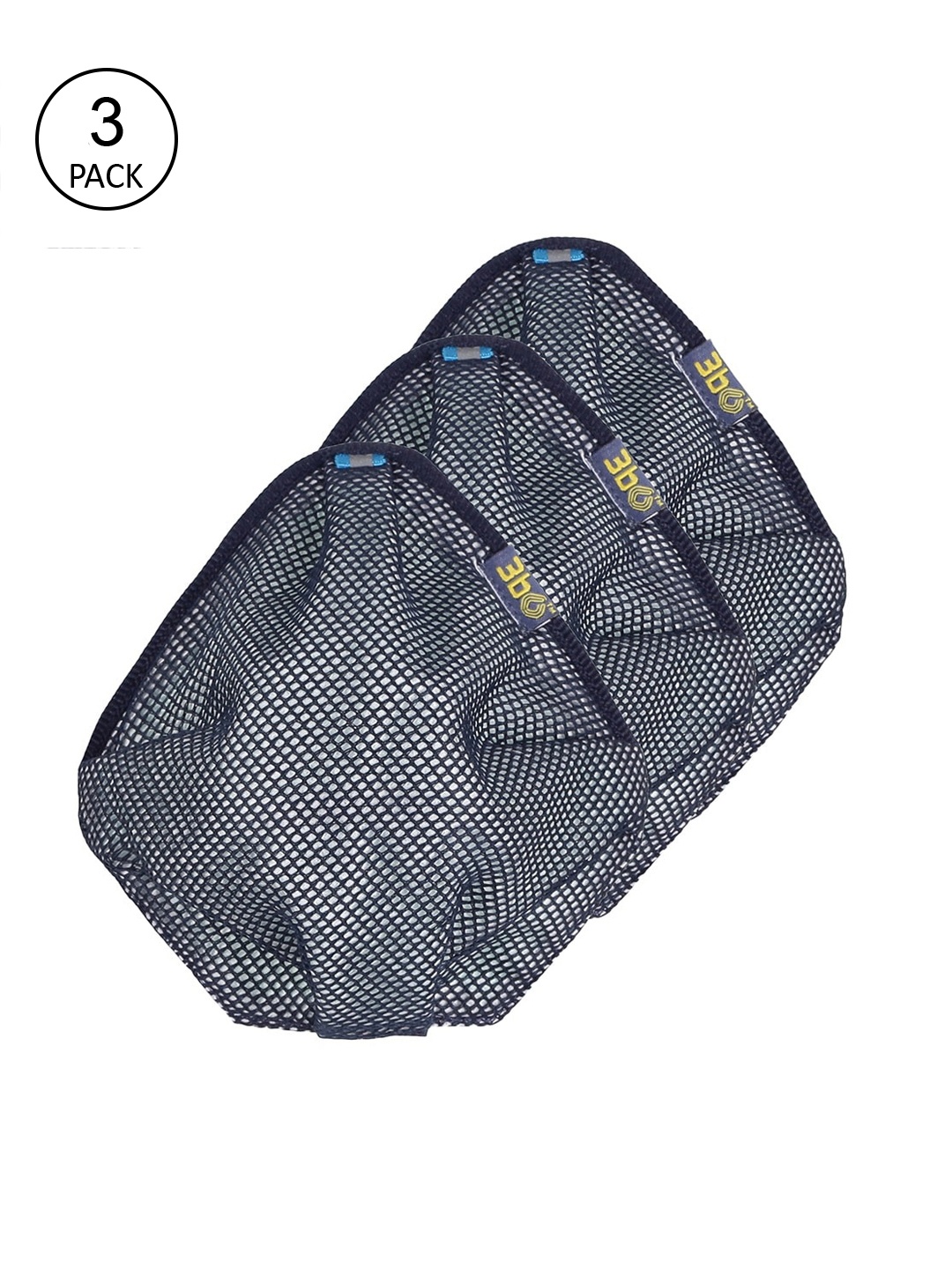 

3BO Pack Of 3 Assorted 3-Ply Reusable Protective Outdoor Masks, Black