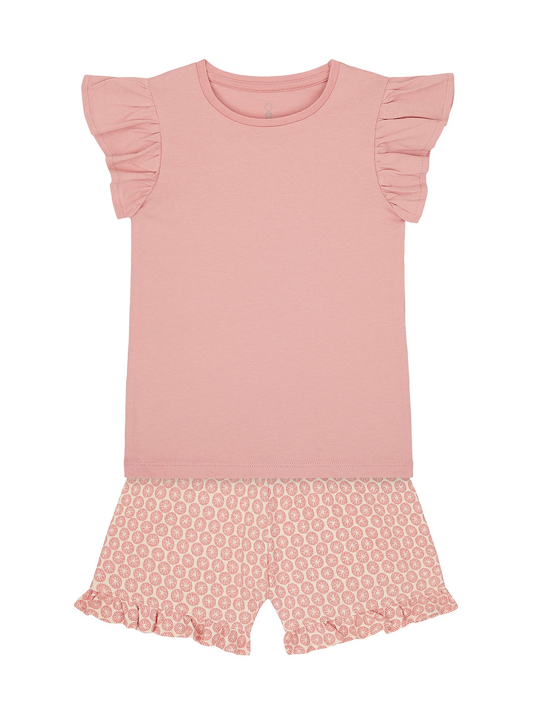 

mothercare Girls Pink Solid T-shirt with Shorts