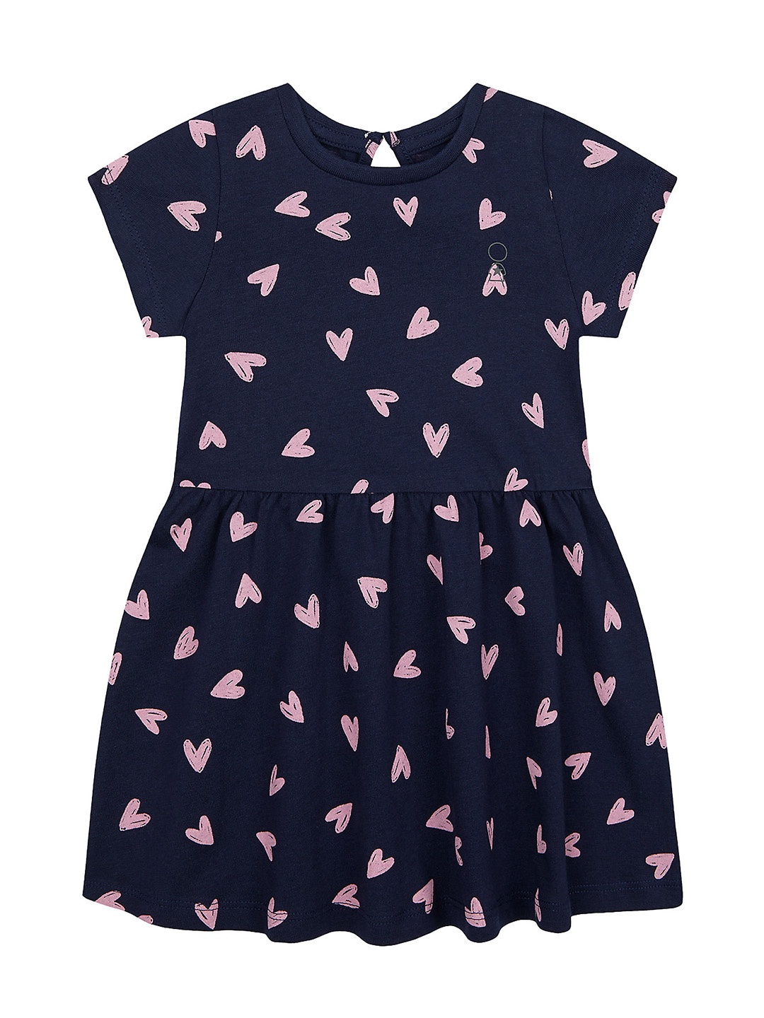 

mothercare Girls Navy Blue Solid Fit and Flare Dress