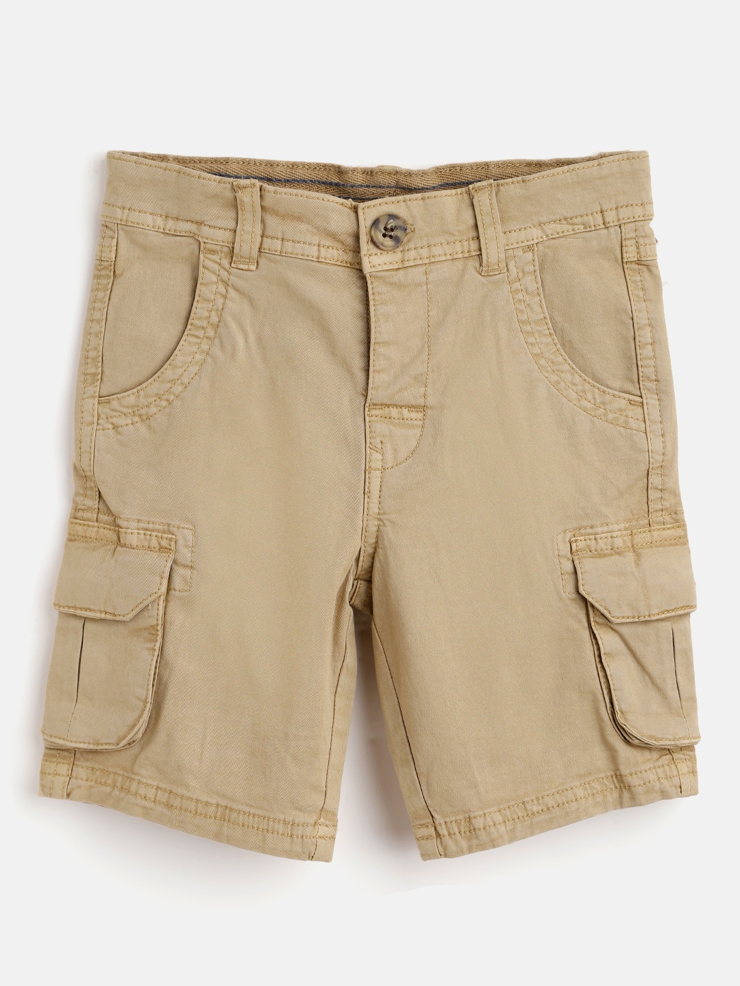 

mothercare Boys Khaki Cotton Solid Regular Fit Cargo Shorts