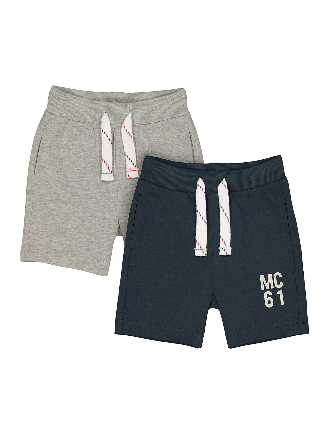 

mothercare Boys Pack of 2 Solid Regular Fit Shorts, Navy blue