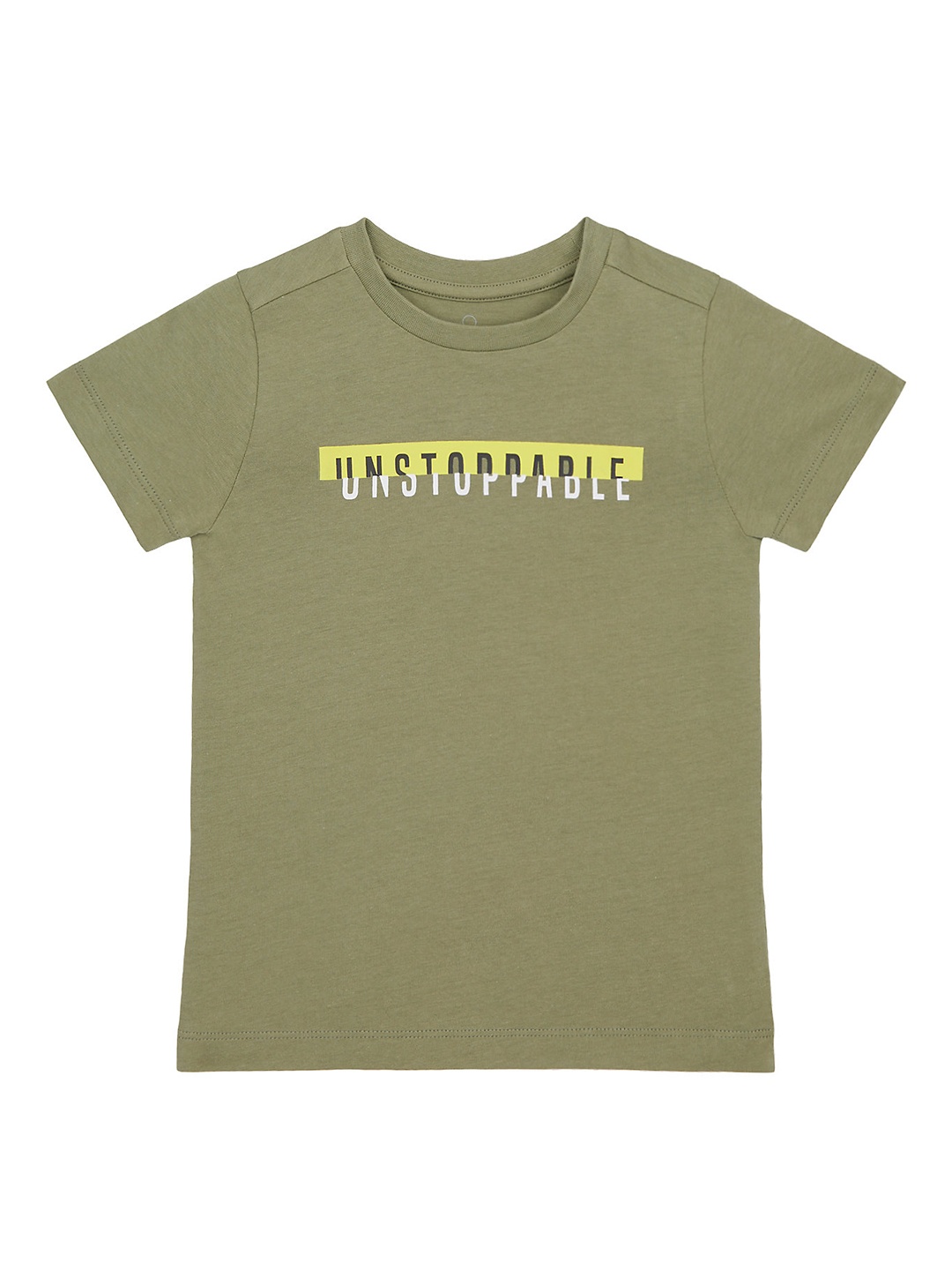 

mothercare Boys Khaki Printed Round Neck T-shirt