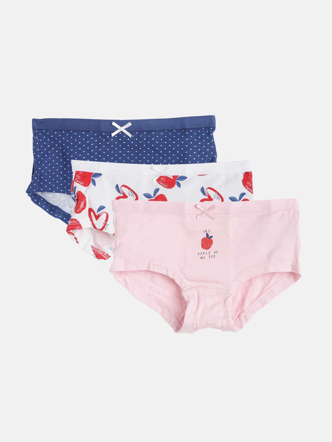 

mothercare Girls Pack of 3 Printed Basic Briefs 410258345009, Navy blue