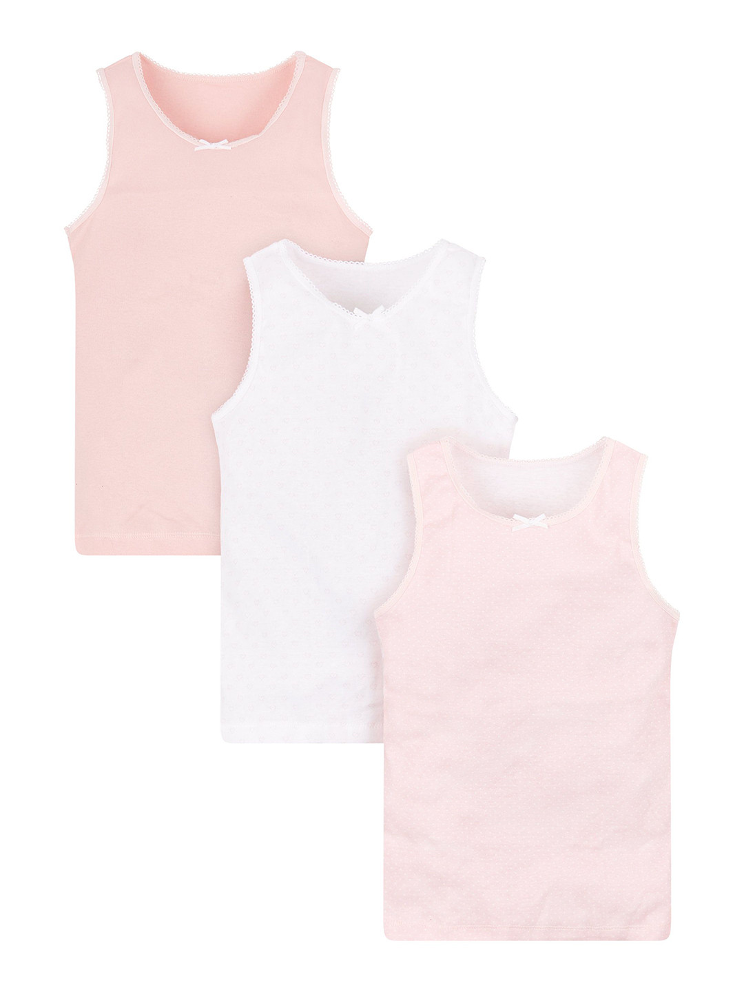 

mothercare Girls Pack Of 3 Innerwear Vests, White