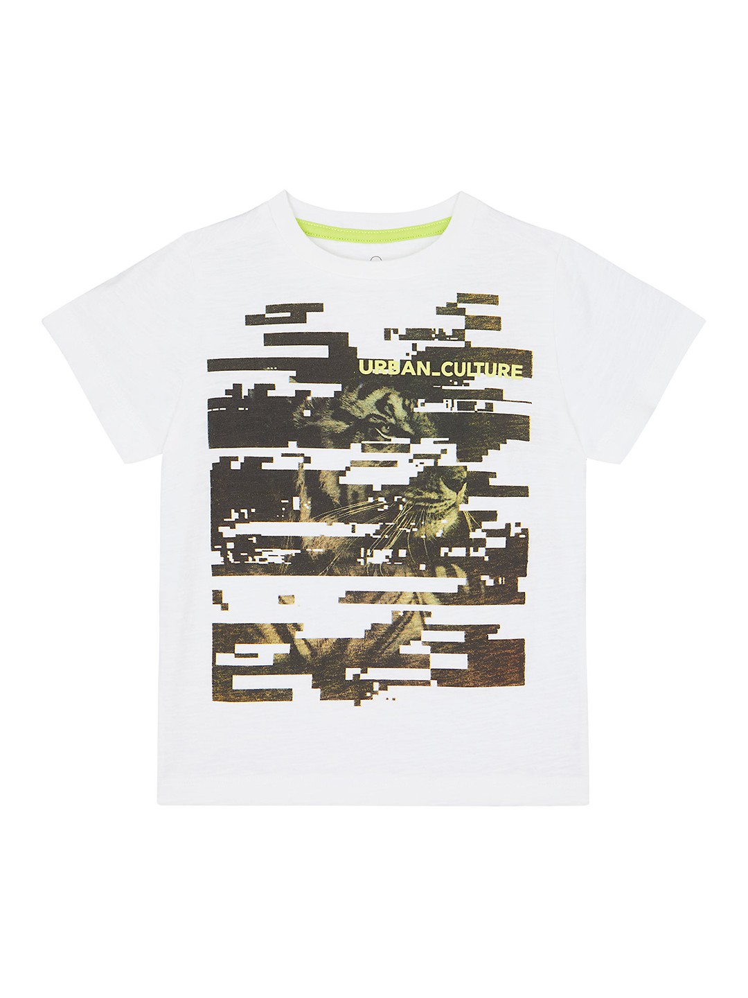 

mothercare Boys White Tiger Print Round Neck T-shirt