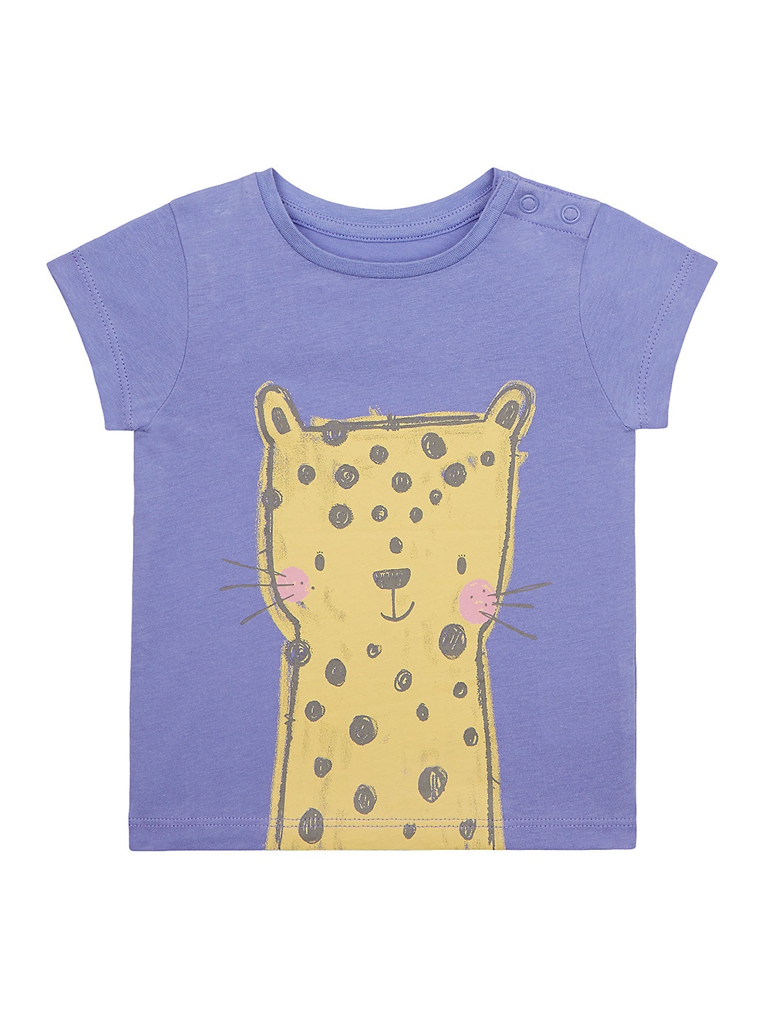 

mothercare Blue & Yellow Animal Printed Pure Cotton Regular Top