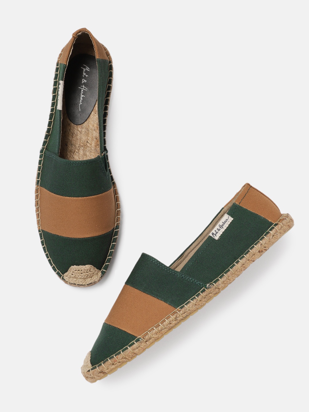 

Mast & Harbour Men Brown & Green Colourblocked Espadrilles