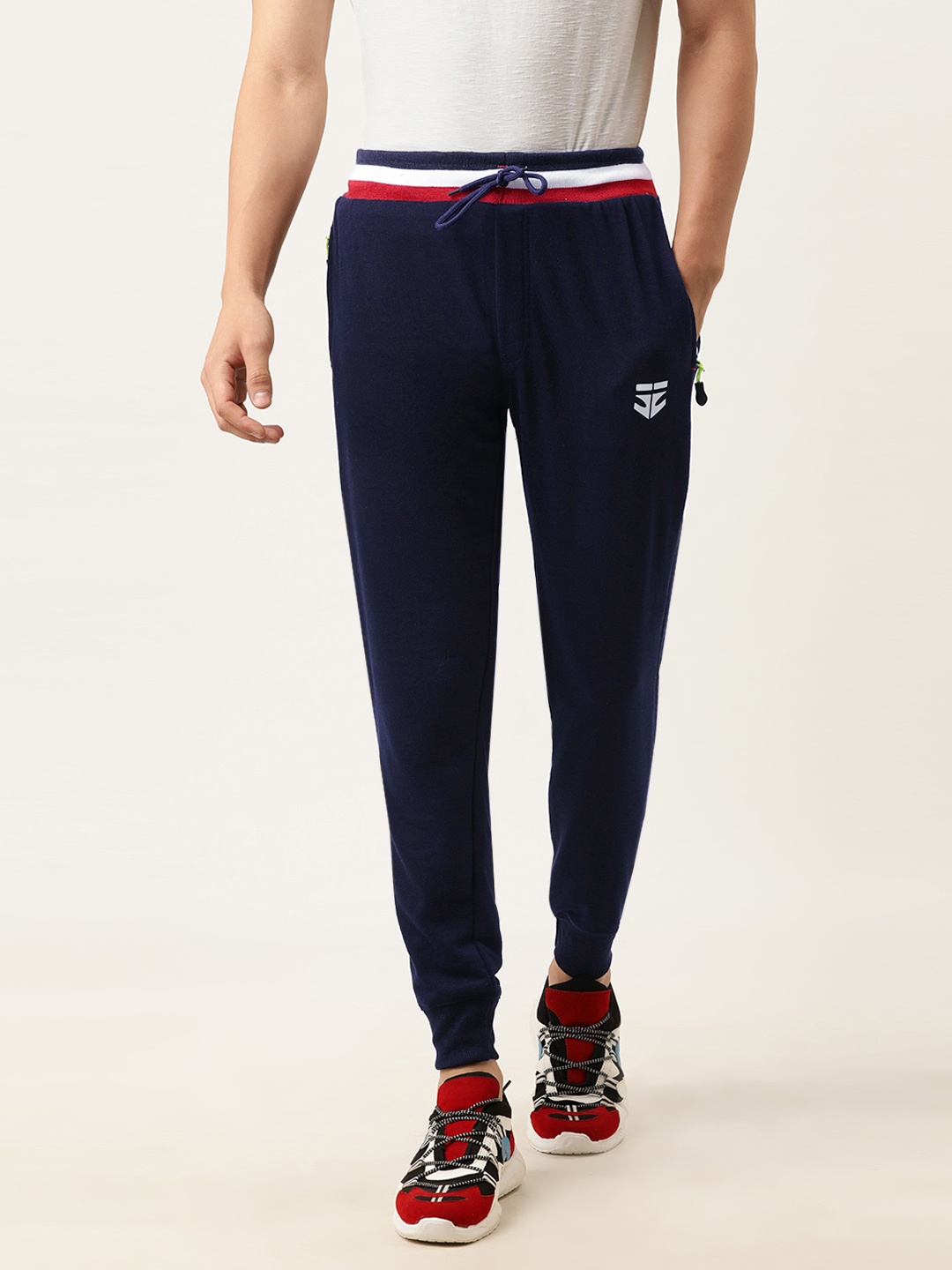 

Sports52 wear Men Navy Blue Solid Slim Fit Joggers