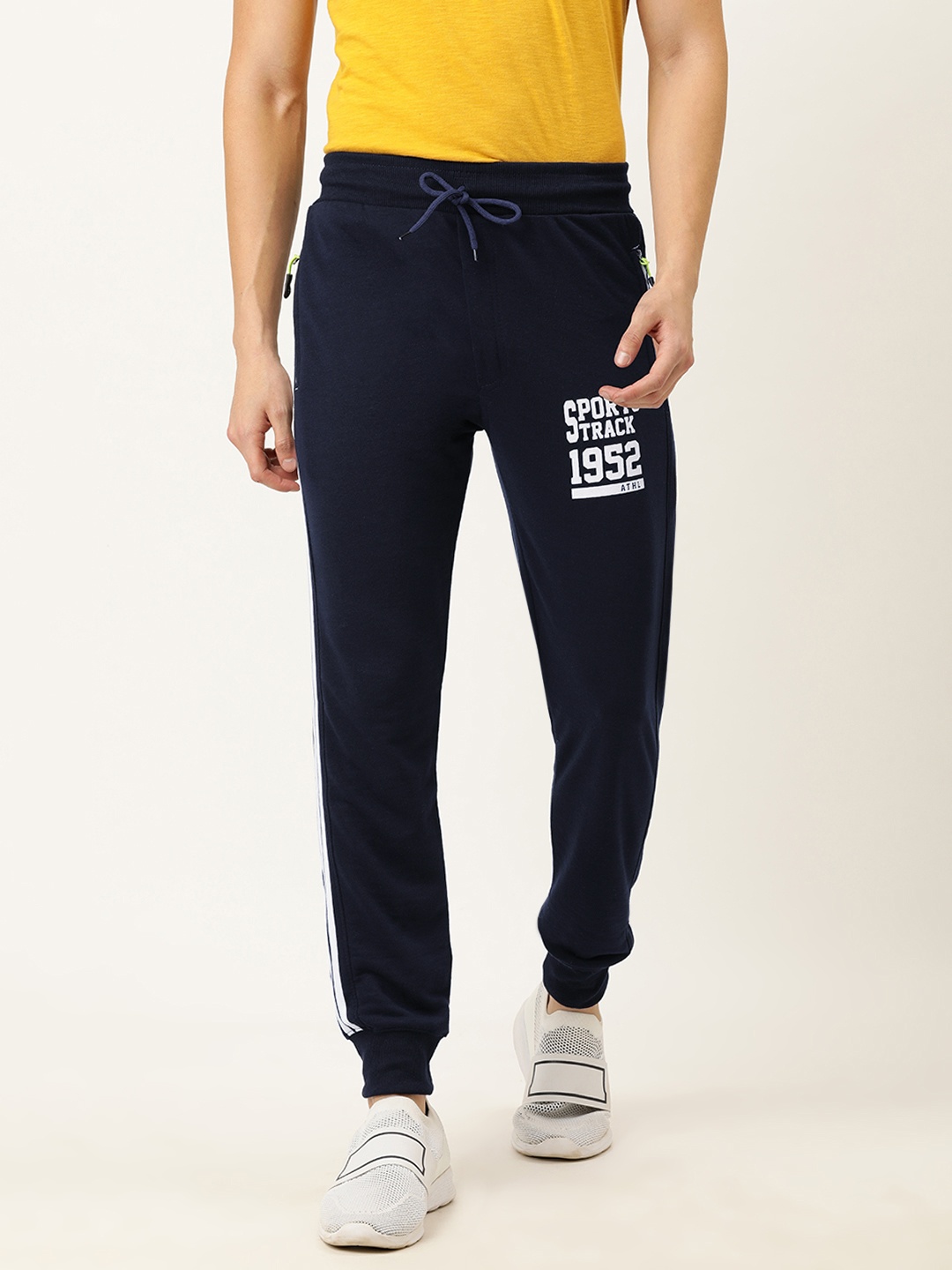 

Sports52 wear Men Navy Blue Solid Slim Fit Joggers