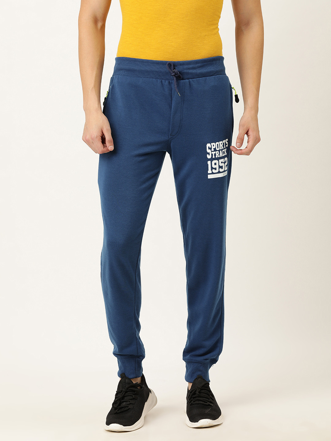 

Sports52 wear Men's Blue and White Printed Slim Fit Track Pants
