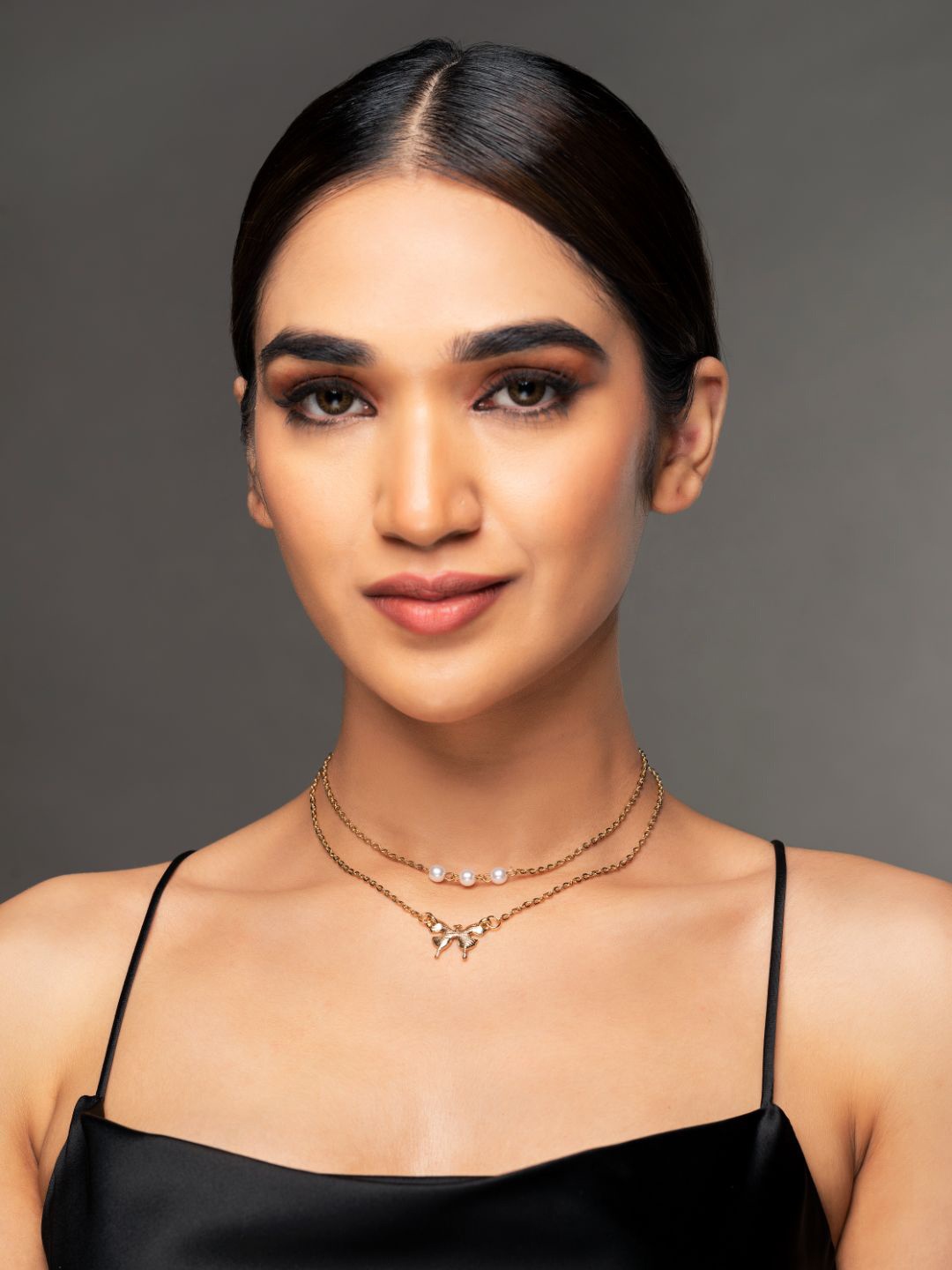 

Priyaasi Gold-Plated Layered Butterfly Necklace