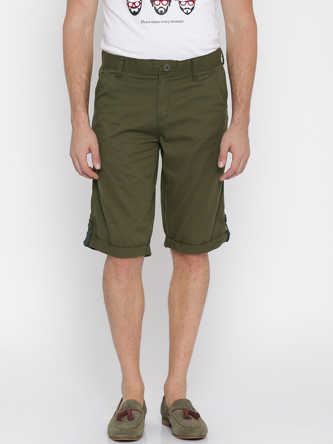 

LOCOMOTIVE Olive Green Cargo Shorts