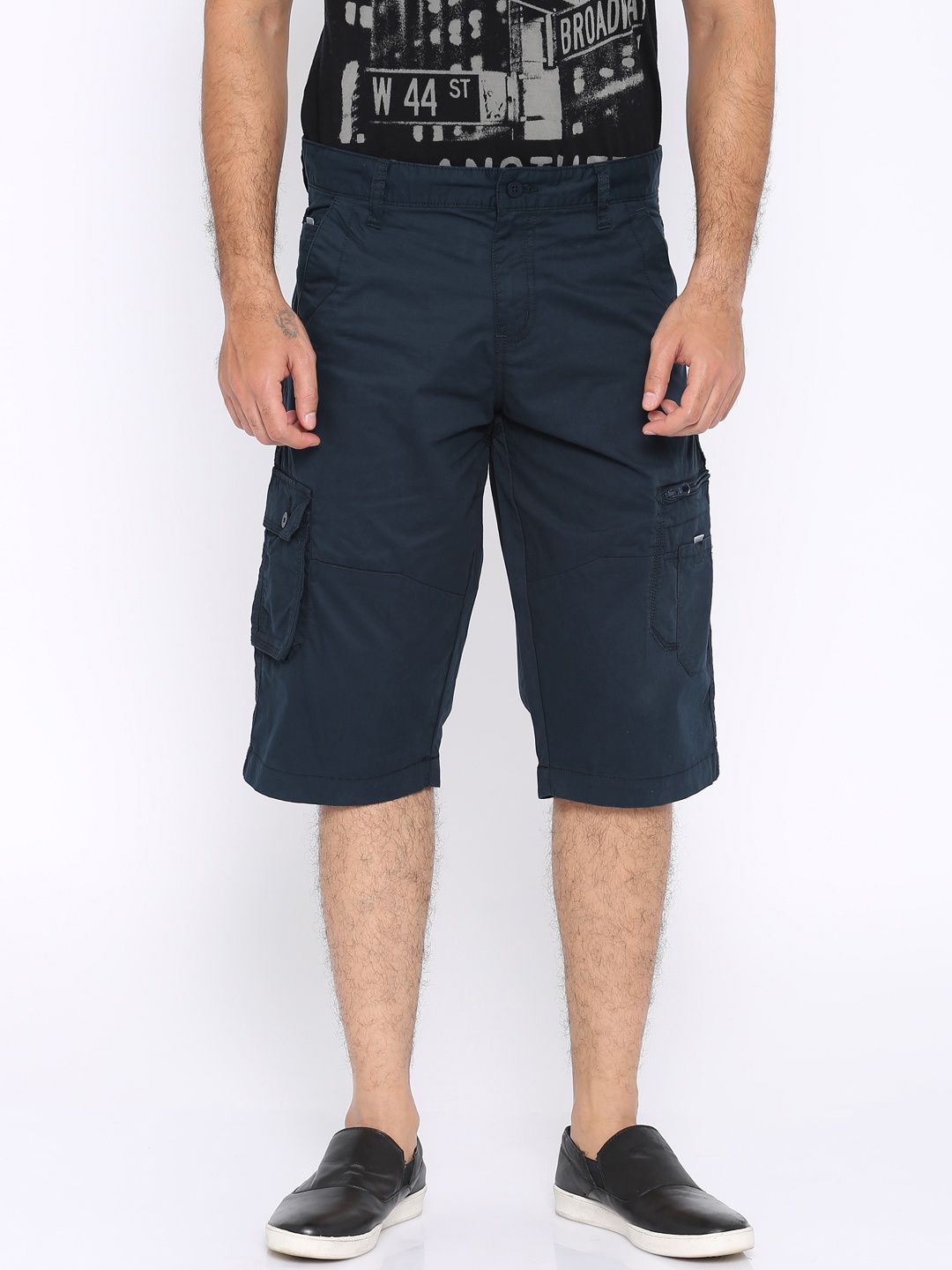 

Locomotive Teal Blue Slim Fit Cargo Shorts