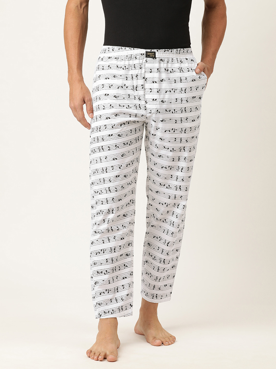 

Urban Dog Men White & Black Printed Lounge Pants