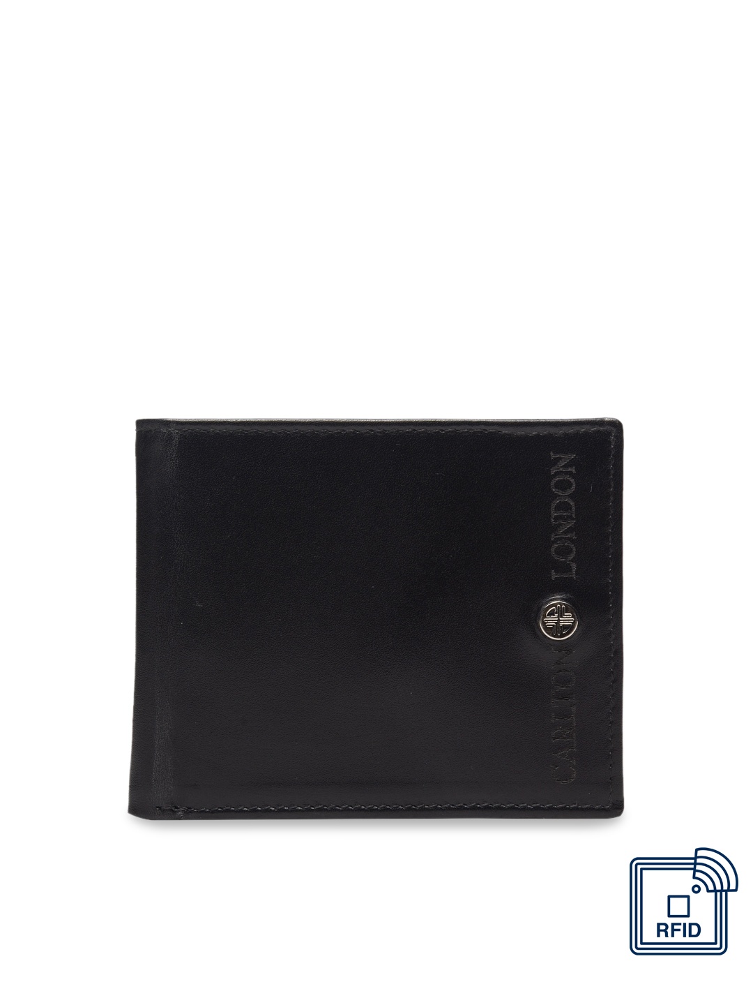 

Carlton London Men Black RFID Leather Two Fold Wallet