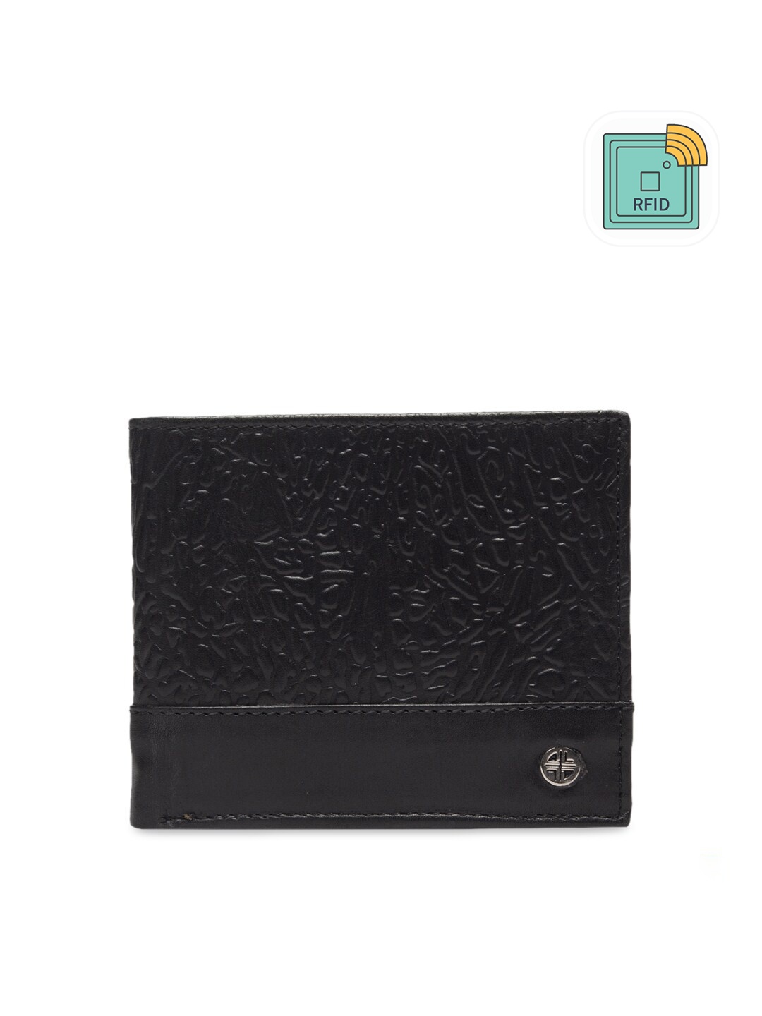 

Carlton London Men Black RFID Leather Two Fold Wallet