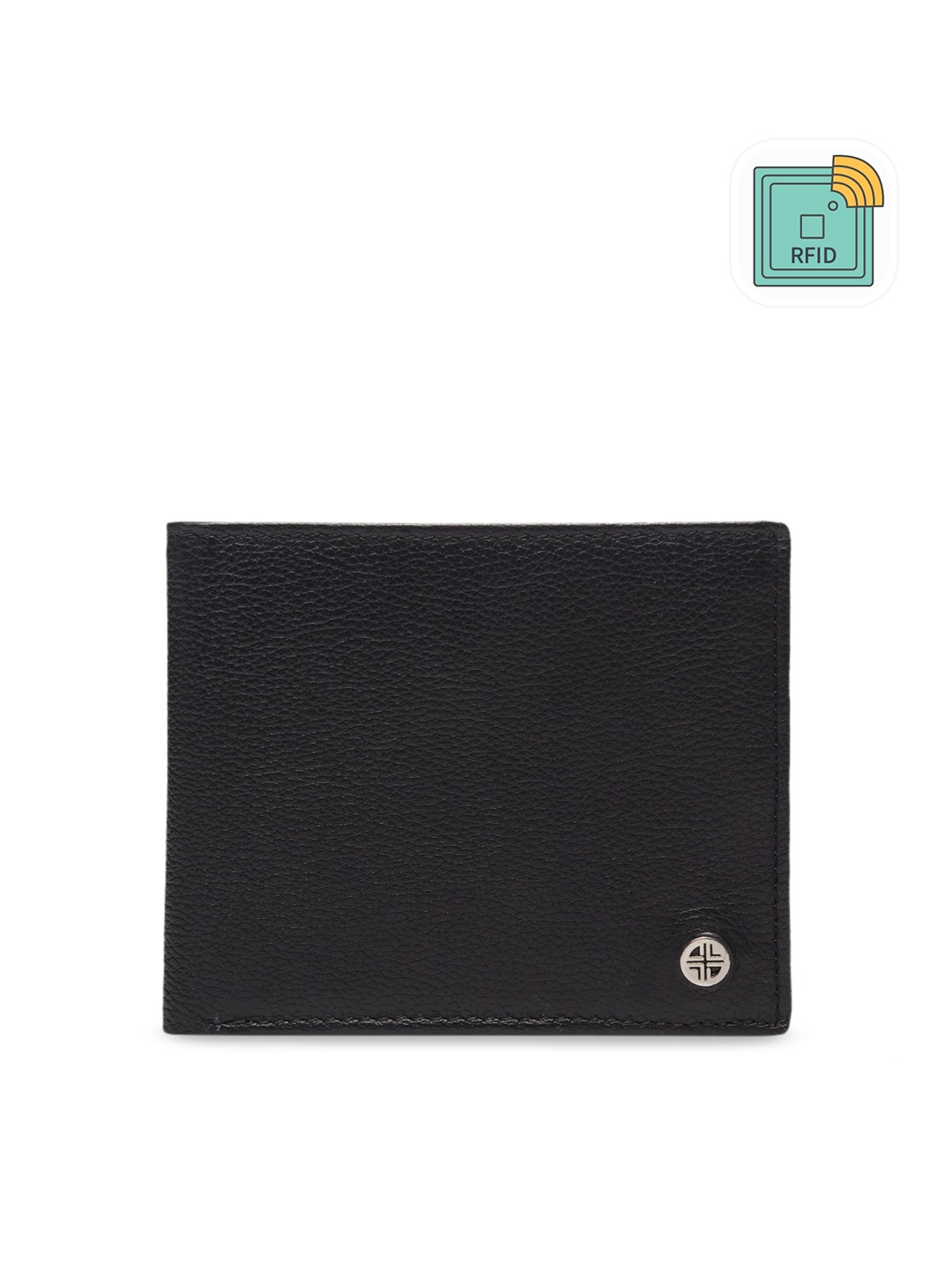 

Carlton London Men Black Solid RFID Leather Two Fold Wallet