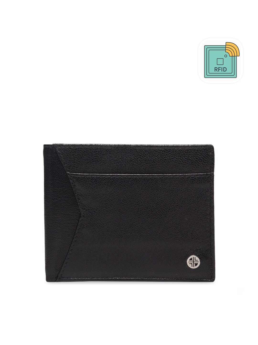 

Carlton London Men Black RFID Textured Leather Two Fold Wallet
