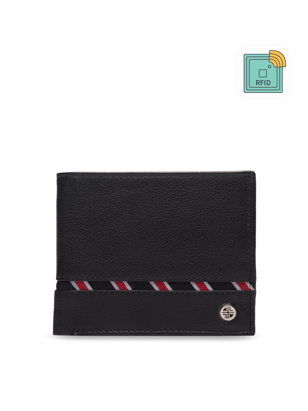

Carlton London Men Black RFID Leather Two Fold Wallet