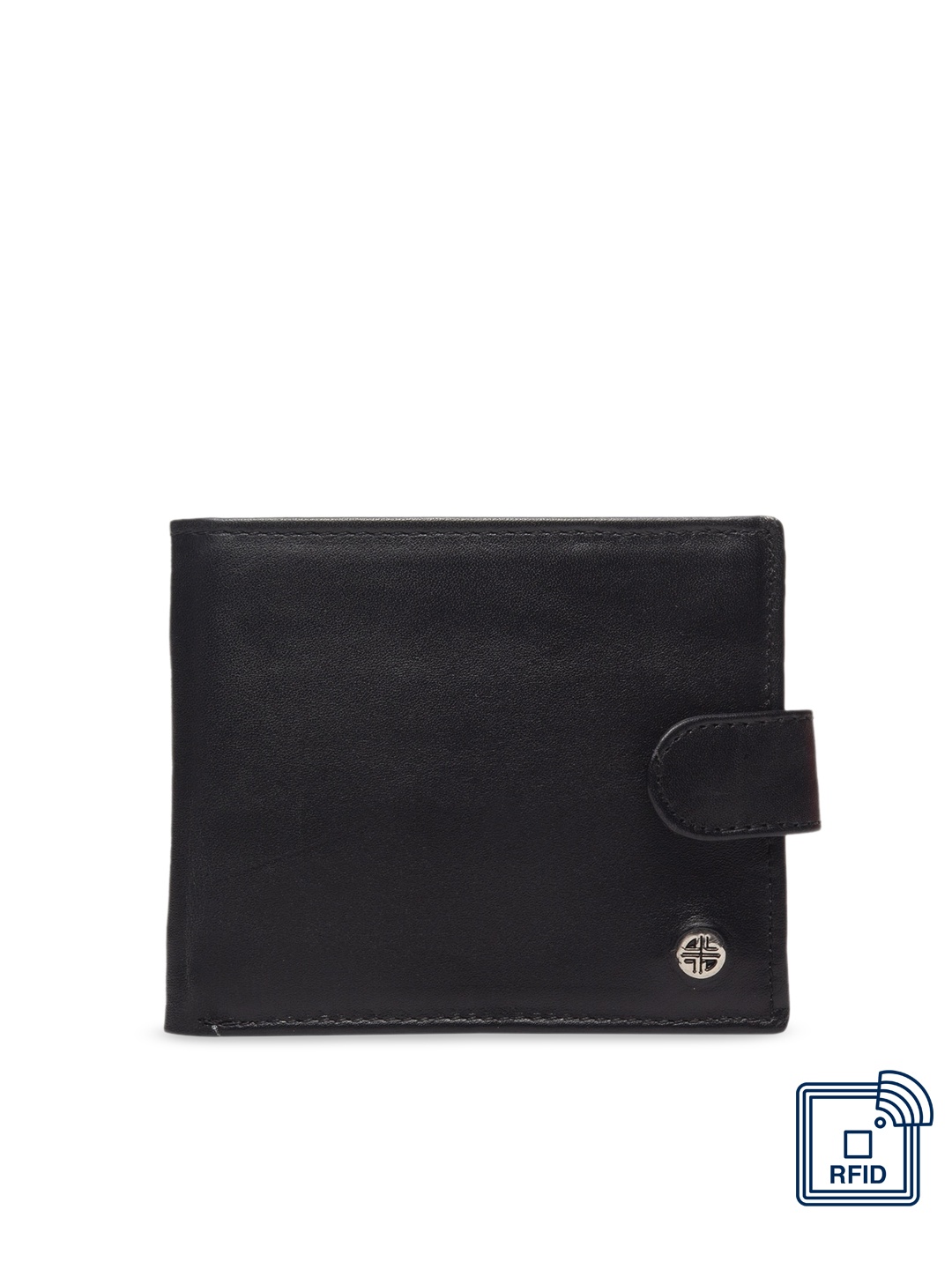 

Carlton London Men Black Solid RFID Leather Two Fold Wallet