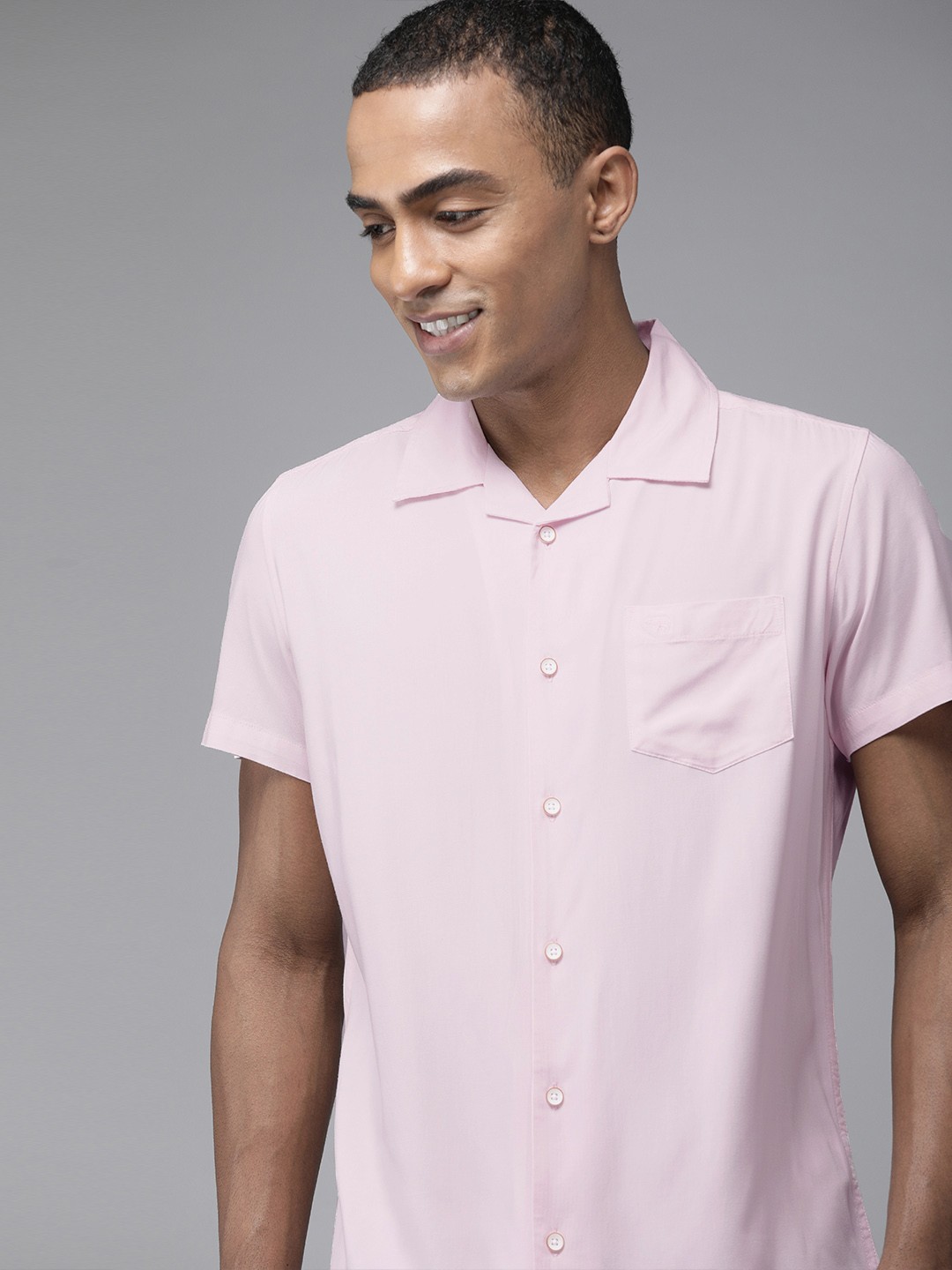 

THE BEAR HOUSE Men Pink Slim Fit Casual Shirt