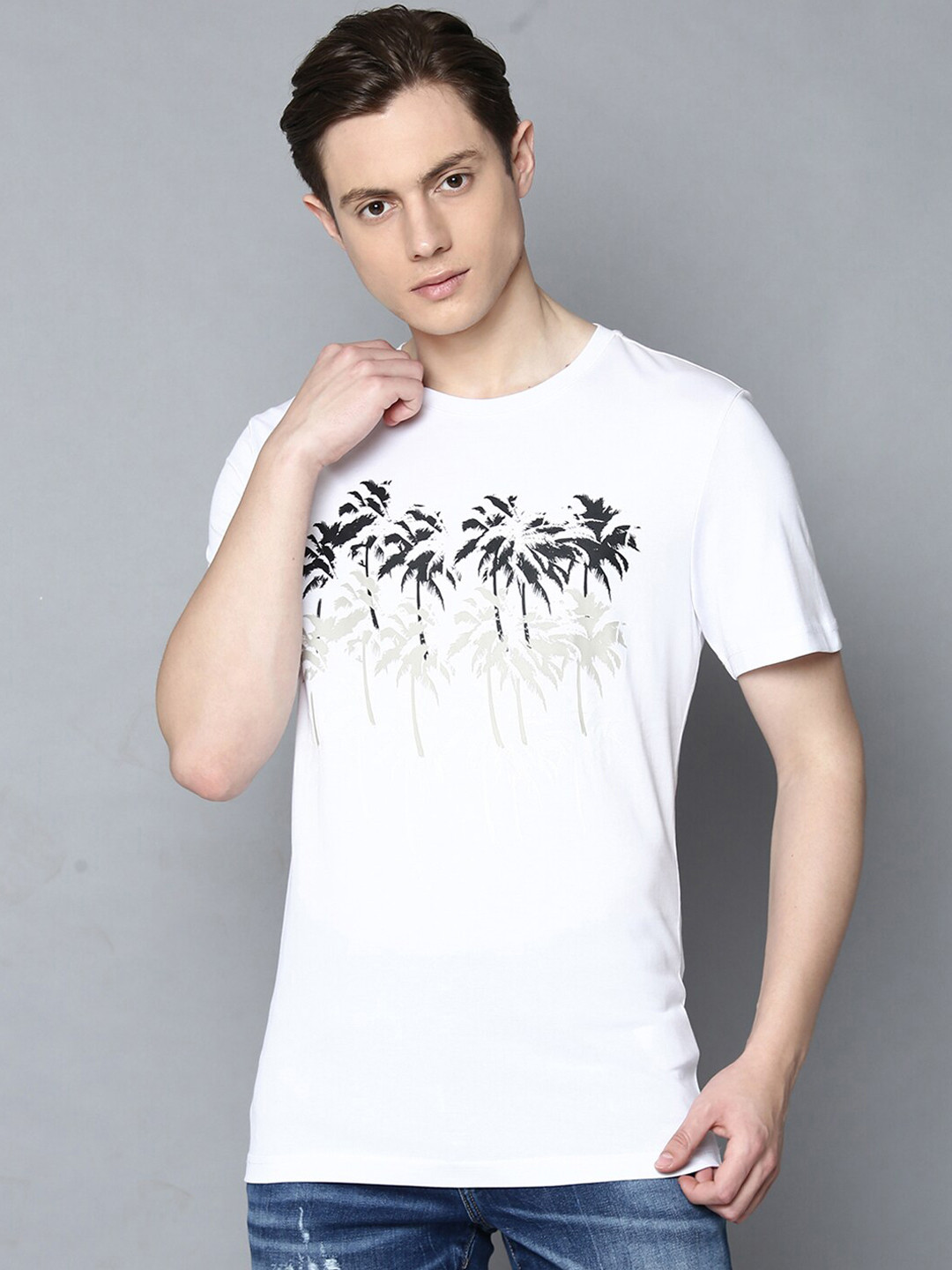 

Antony Morato Men White Printed Round Neck T-shirt