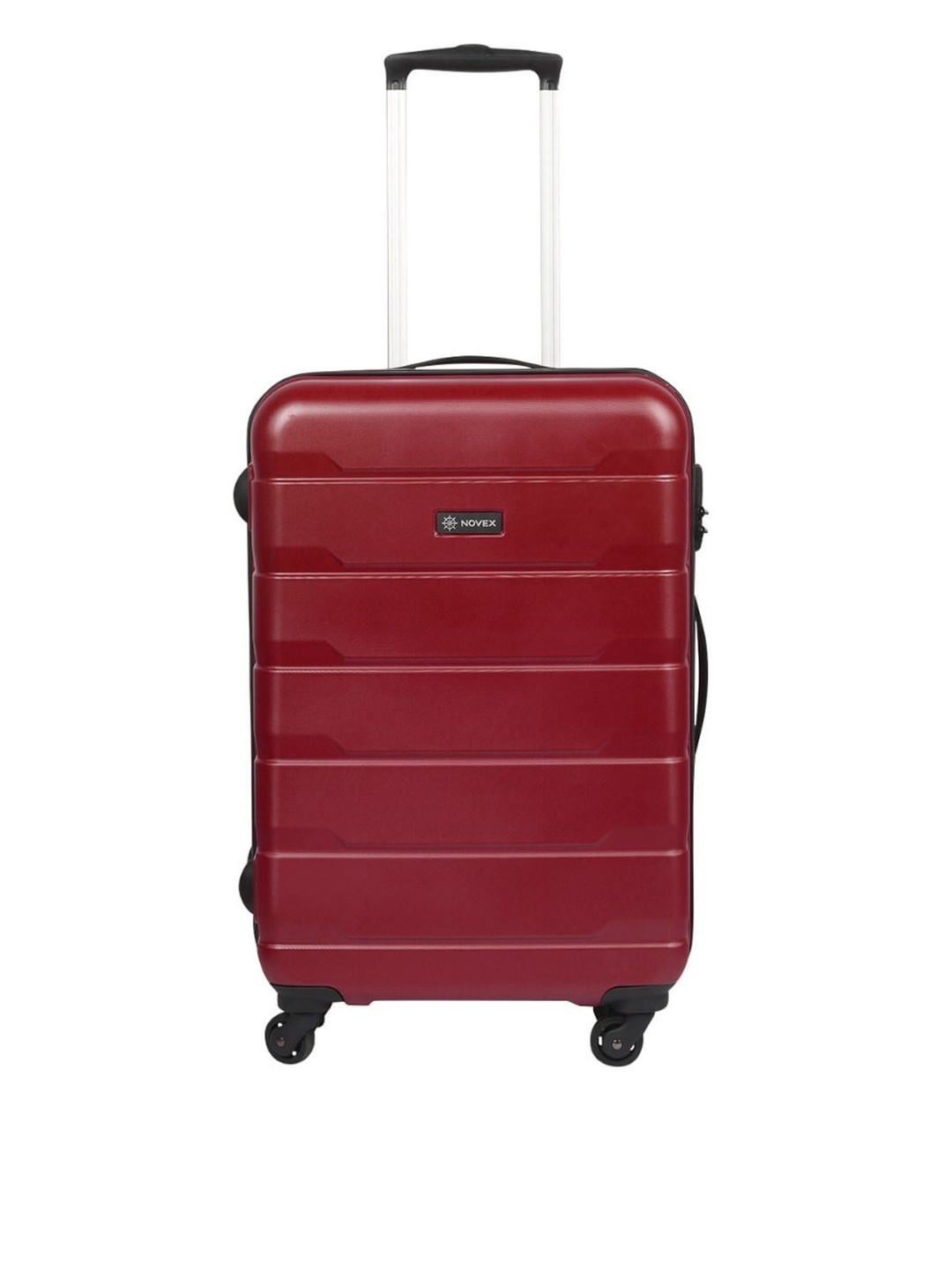 

NOVEX Red Solid Textured Hard-Sided Medium Trolley Suitcase