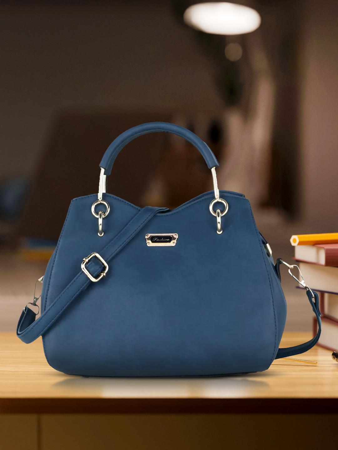 

WOMEN MARKS Blue Solid Handheld Bag