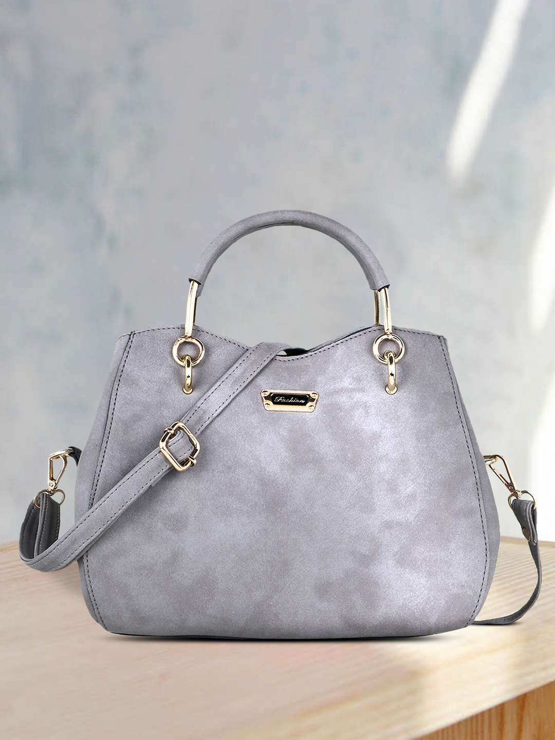 

WOMEN MARKS Grey Solid Handheld Bag