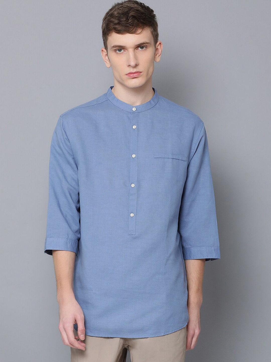 

Antony Morato Men Blue Slim Fit Solid Casual Shirt