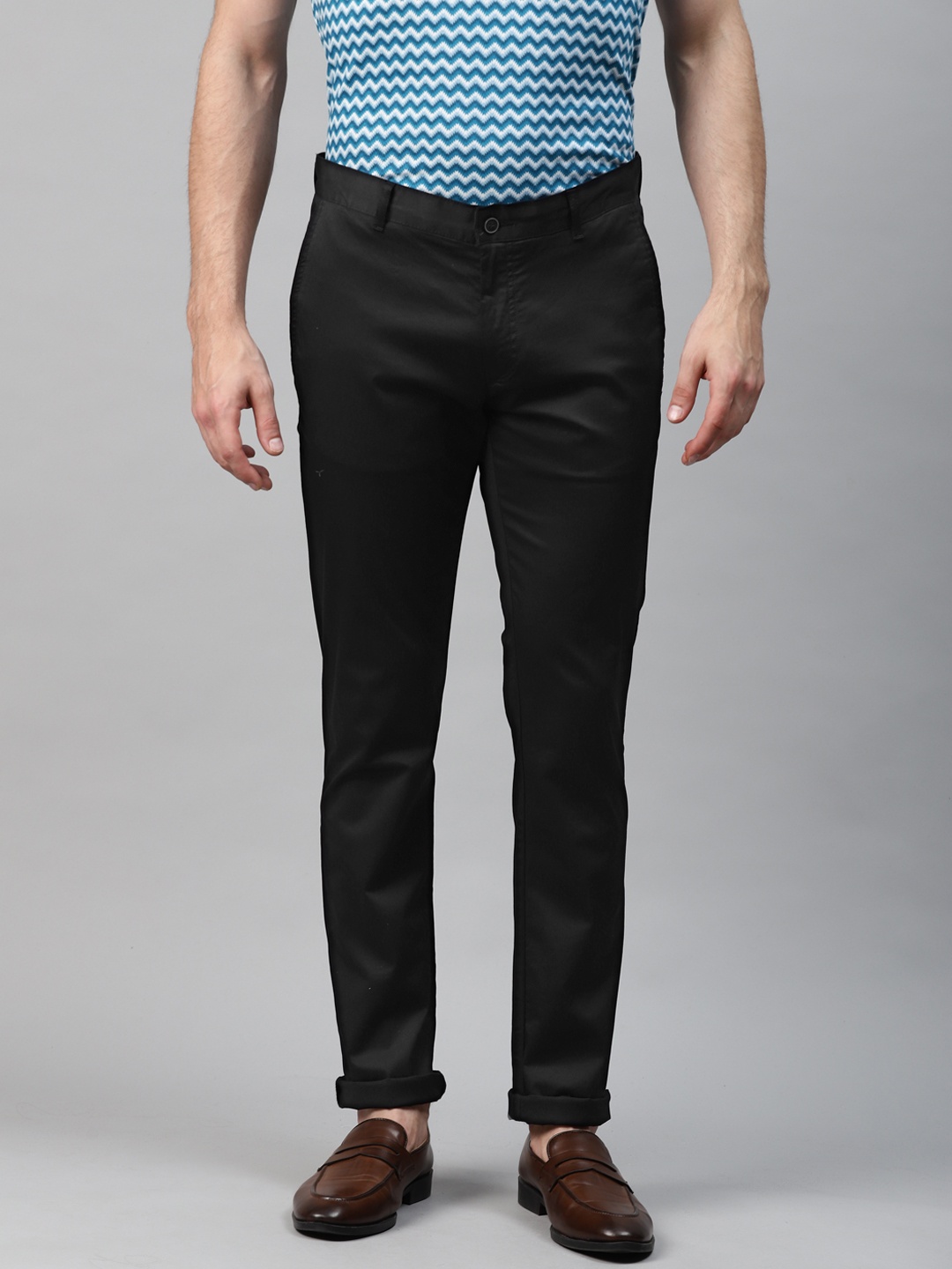 

Blackberrys Men Black B-91 Skinny Fit Low-Rise Solid Chinos