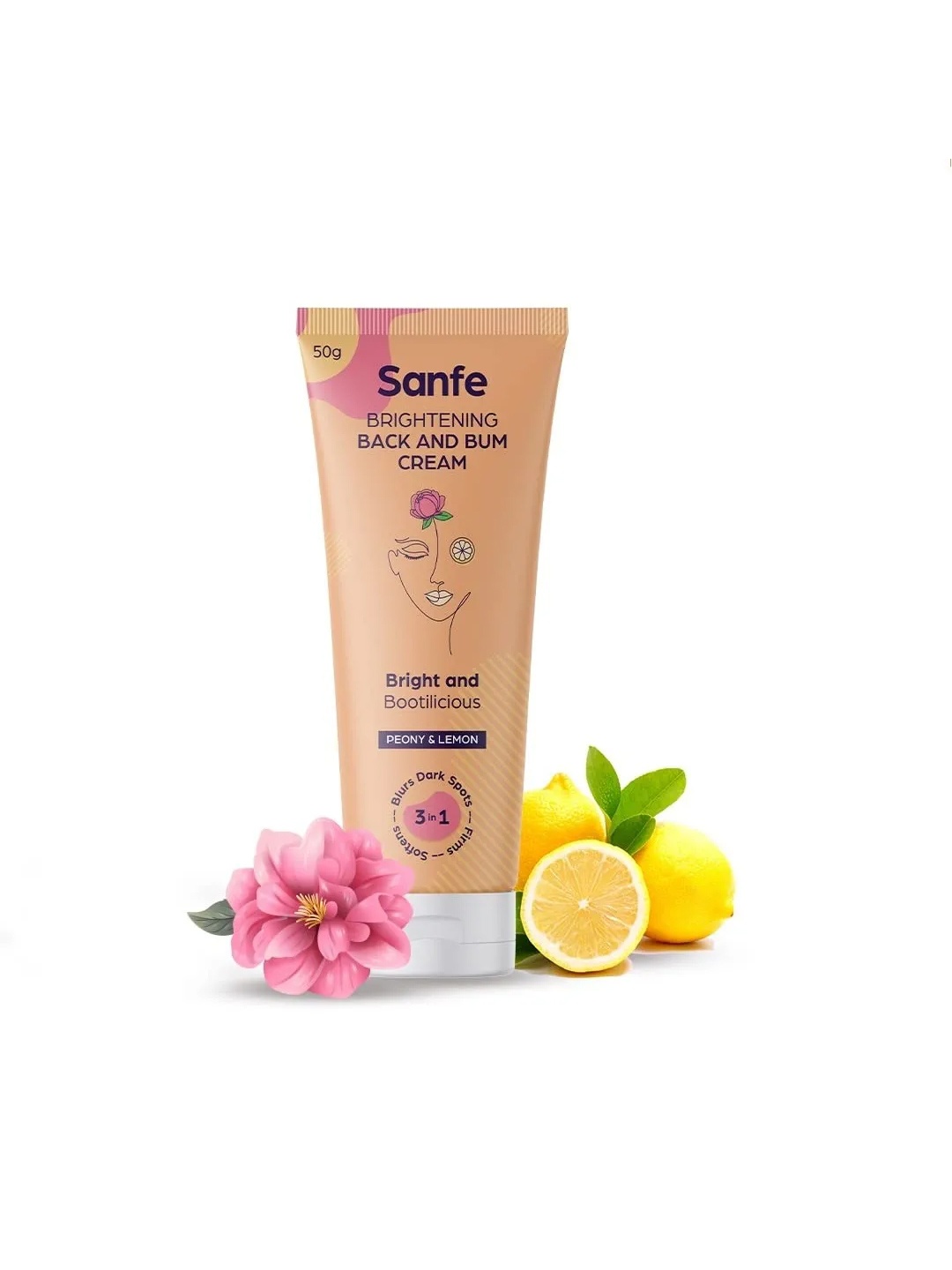 

Sanfe Brightening Back & Bum Cream For Dark and Patchy Bum - 50g, Off white