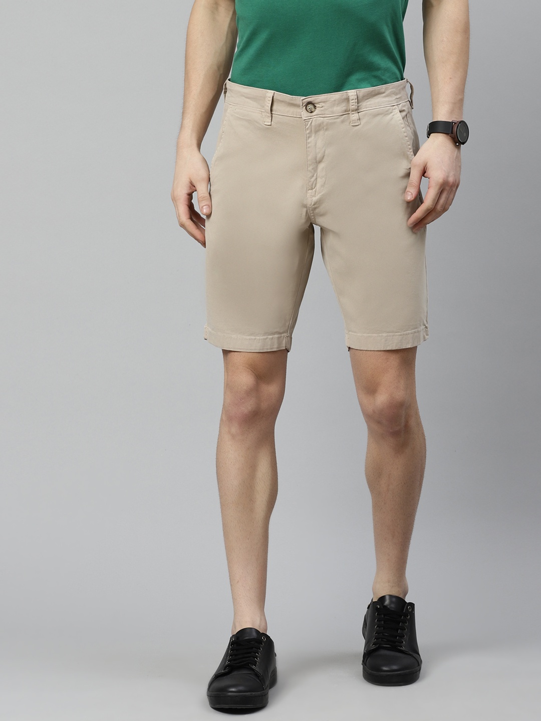 

Nautica Men Beige Solid Slim Fit Regular Shorts