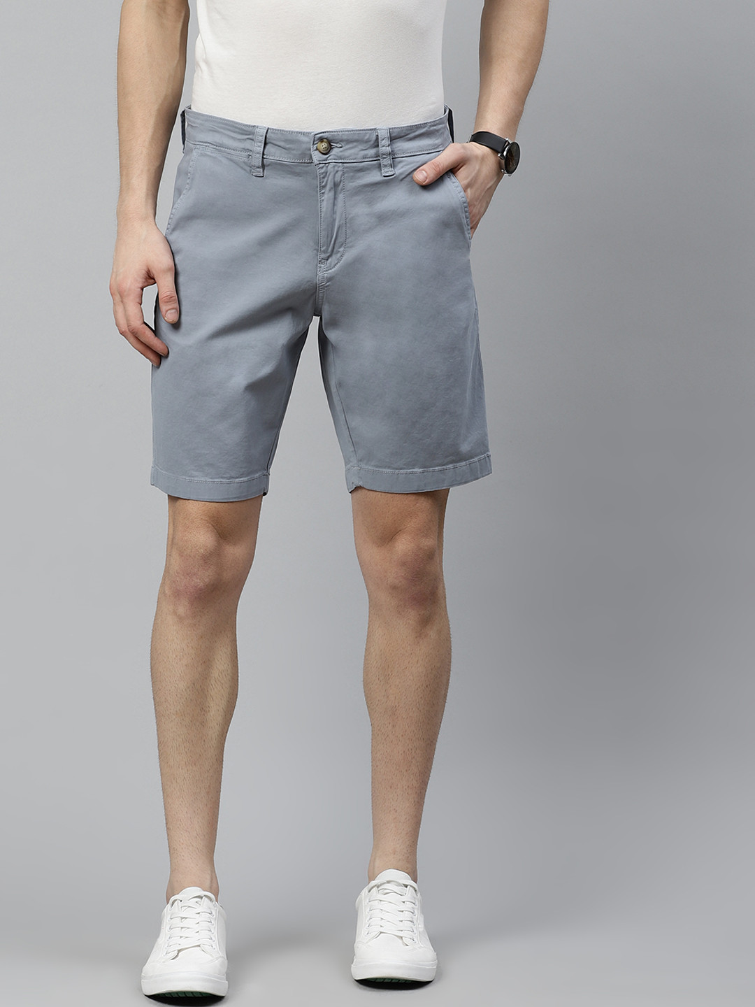 

Nautica Men Blue Solid Slim Fit Chino Shorts