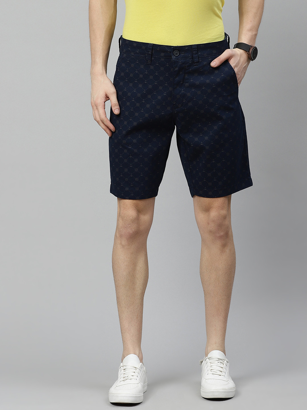 

Nautica Men Navy Blue Printed Slim Fit Regular Shorts