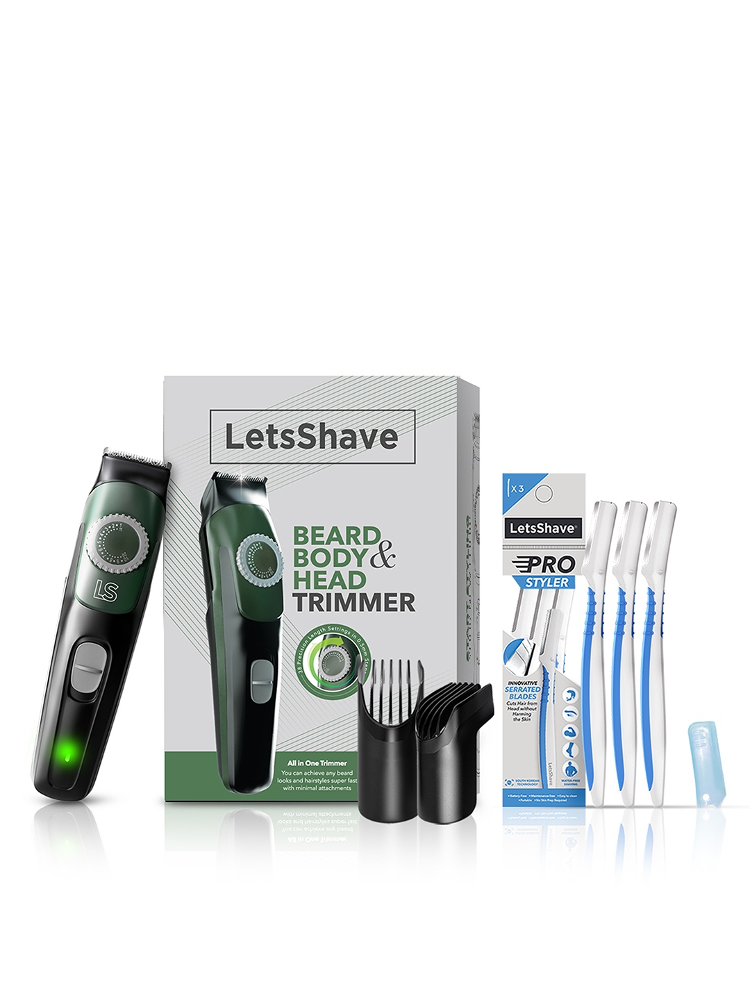 

LetsShave Men Trim and Style Combo, Black