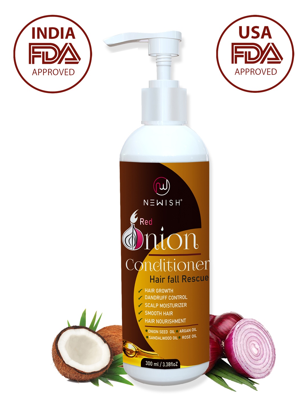 

NEWISH Onion Conditioner for Hair Growth - 300 ml, White