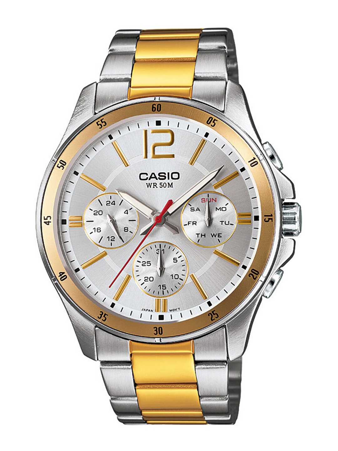 

CASIO Men Silver & Gold Analogue Watch A1653 MTP-1374HSG-7AVIF