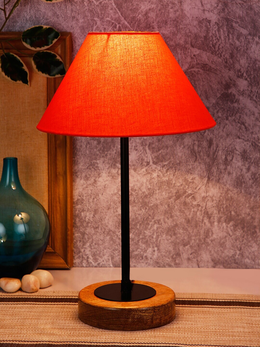 

Devansh Orange & Black Solid Traditional Bedside Standard Lamp