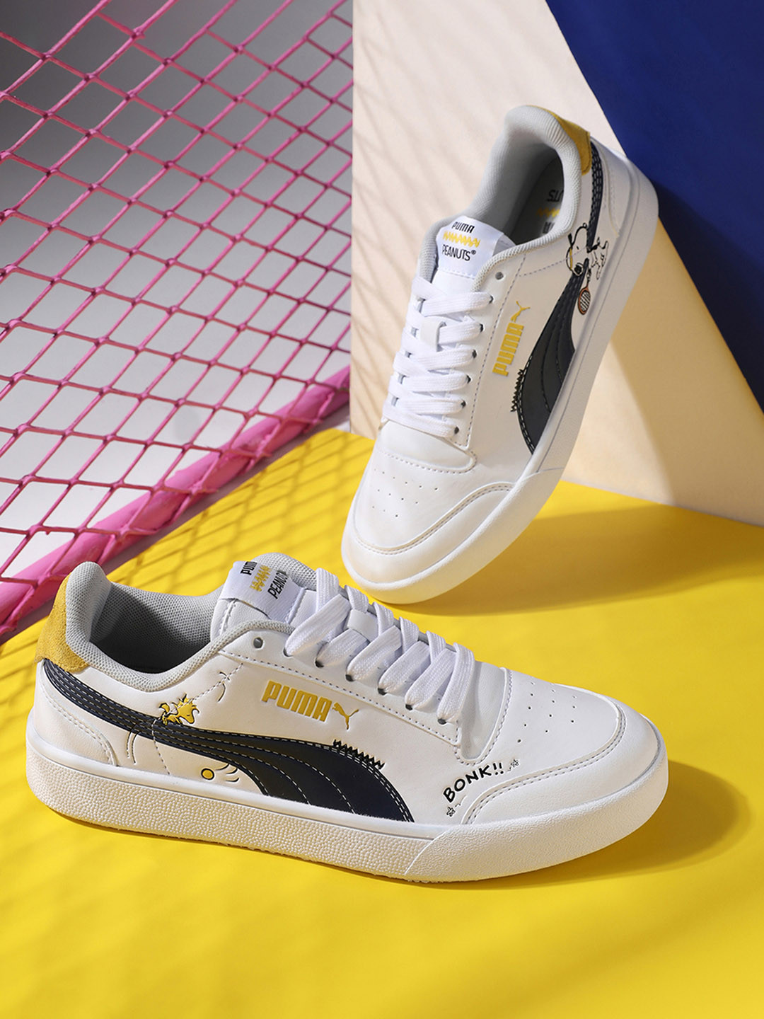 

Puma Kids White & Pink Printed Sneakers