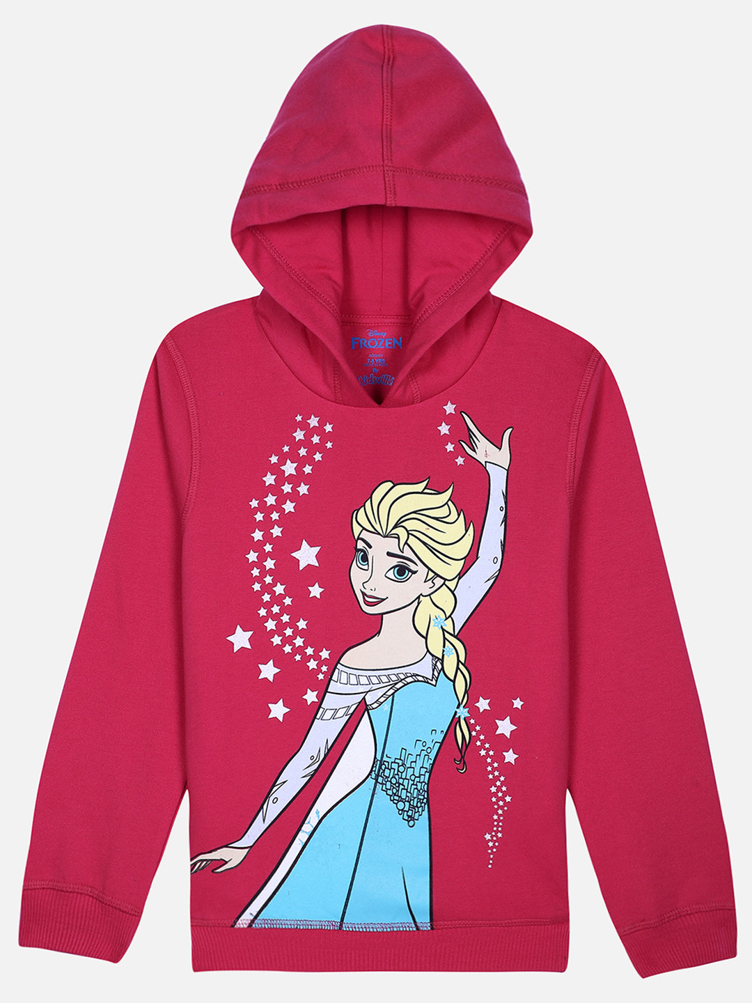 

Kids Ville Girls Pink & Blue Frozen Printed Hooded Sweatshirt