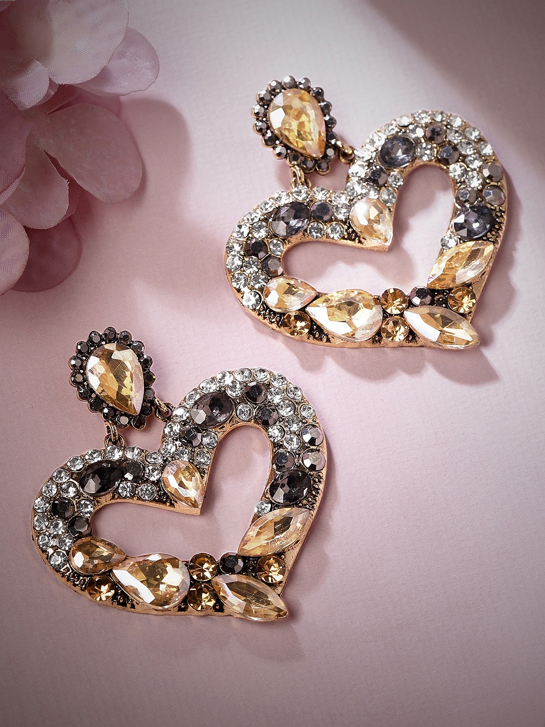 

TOKYO TALKIES X rubans FASHION ACCESSORIES Gold-Plated Handcrafted Heart Shaped Earrings