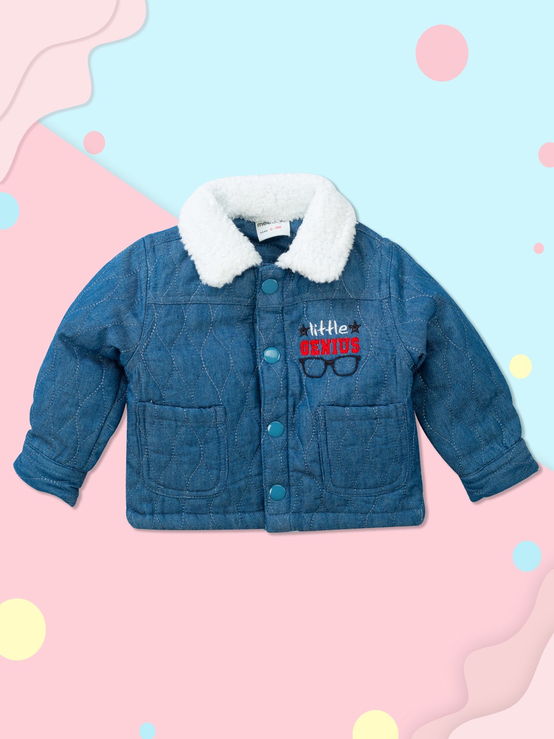 

MeeMee Boys Blue Self Design Padded Jacket