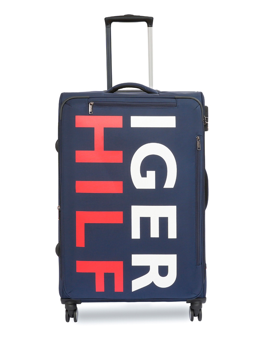 

Tommy Hilfiger Brand Logo Printed Trolley Bag - 109 Litres, Navy blue