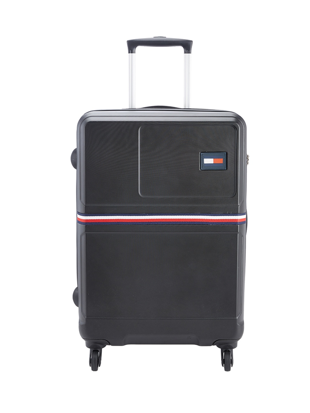 

Tommy Hilfiger Solid 360 Degree Rotation 4 Wheels Medium Hard Trolley Suitcase, Black