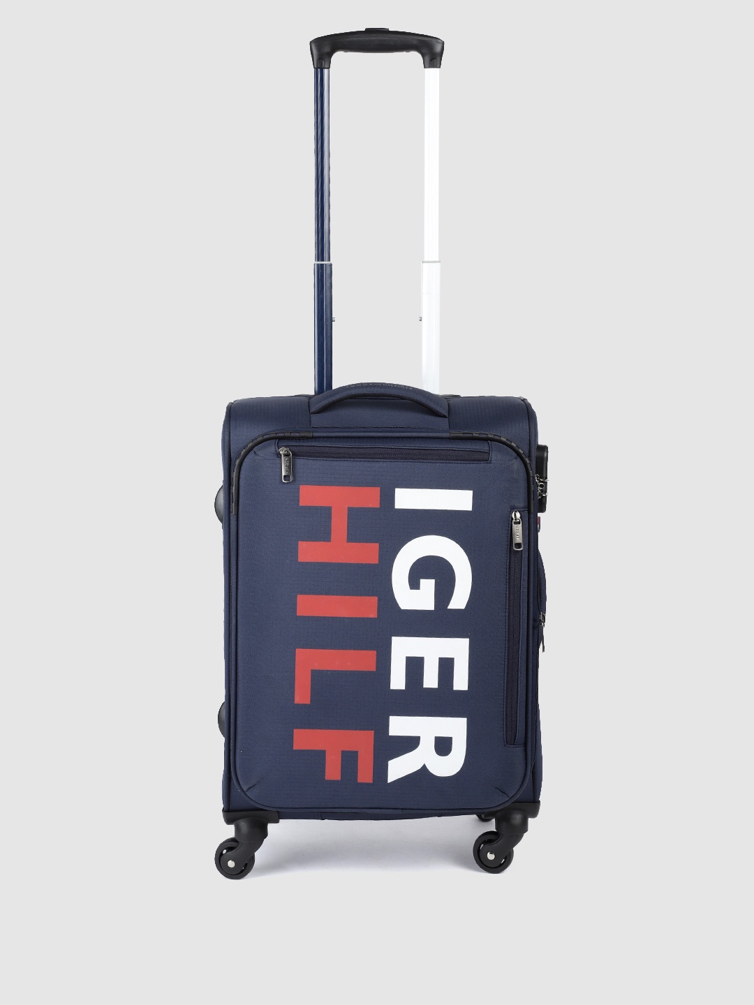 

Tommy Hilfiger Brand Logo Printed Soft Cabin Trolley Bag, Navy blue
